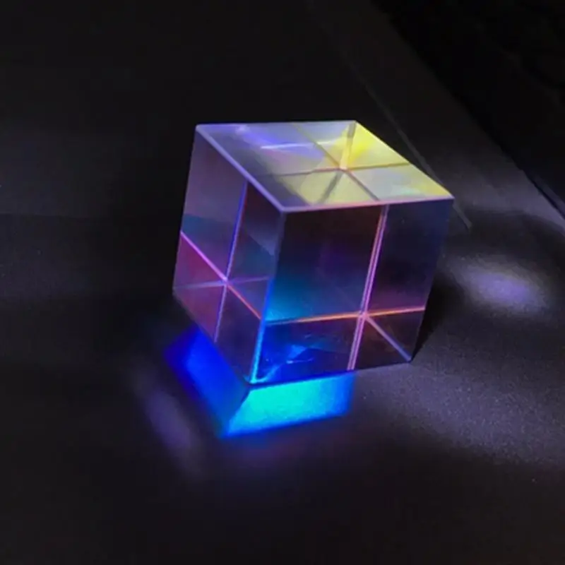 18*18*18mm Crystal Optical Prism Cube Optical Prisma Photography Color Combination Prism Clear Glass  Rainbow