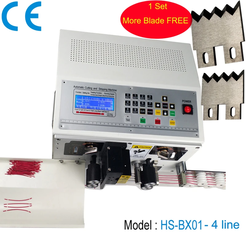 Automatic Wire Cut and Stripping Machine with 4 Wire Feed Cable Stripper Machine 0.1 to 2.5mm2 Cable with Tungsten Carbide Blade