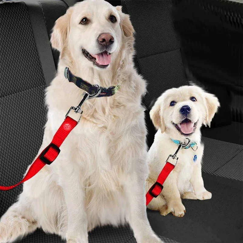 

Pet Dog Cat Car Seat Belt Adjustable Nylon Fabric Car Safety Harness Lead Leash for Small Medium Dogs Travel Clip Pet Supplies