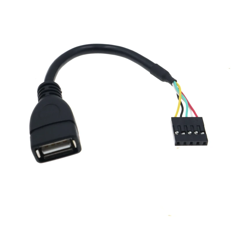 10cm 50cm USB 2.0 Female to DuPont 5-pin Female Motherboard Cable 2.54 Pitch for Computer Case PC Motherboard Extension Adapter