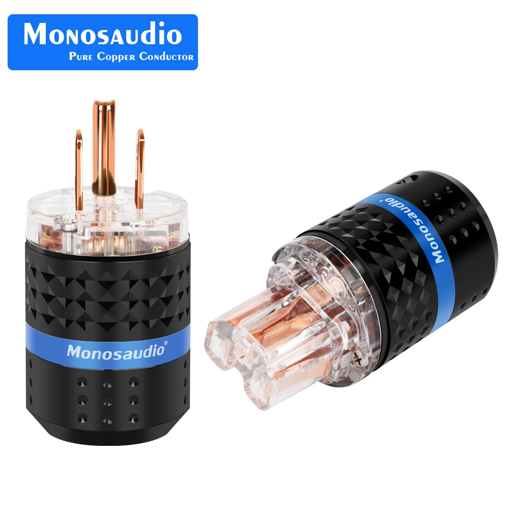 Monosaudio M103/F103 99.998% 99.998% Pure Copper US version Power Plug Audio Power Connector IEC320 C13 connector Plug