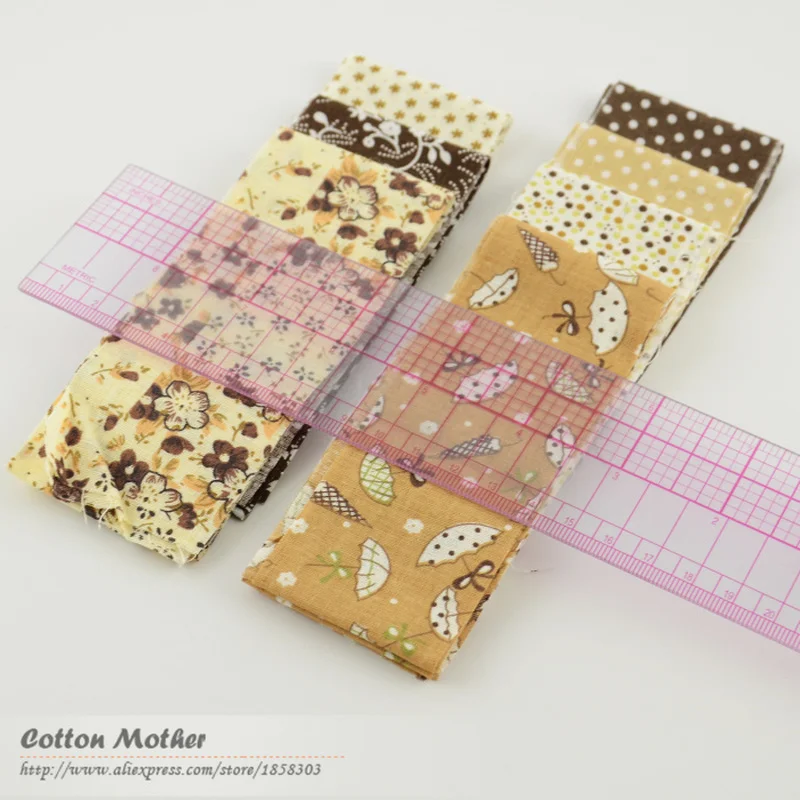 Coffee Color Theme 5cmx100cm 100% Cotton Fabric Strips 7pcs/Lot Jelly Roll for Scrapbooking Crafts Quilting Patchwork Tildas