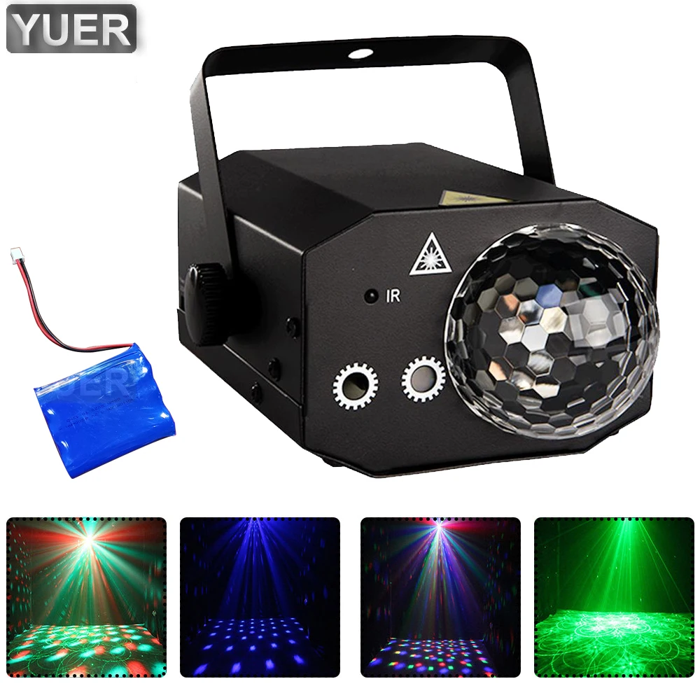 

2021 DJ диско вечерние магический шар 3X3W светодиодный RGB сценический эффект светильник RG Лазерный прожектор-Стробоскоп с Батарея зарядное устройство дистанционного Управление