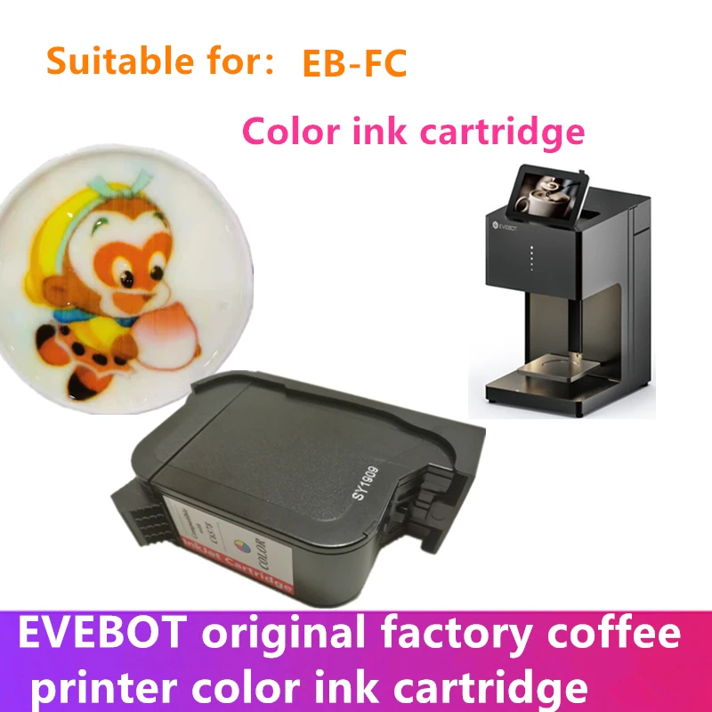 EVEBOT original factory coffee printer color ink cartridge for eb-fc