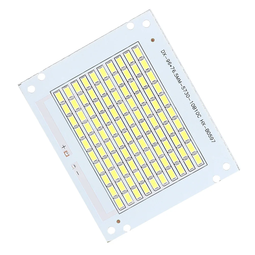 High Lumens Luz de Inundação, Grânulos de Lâmpada DIY, SMD 5730, 50W, DC 30, 32V, Epistar, PCB, 5730, Branco, 6000K, LED Chips, Fonte de Placa