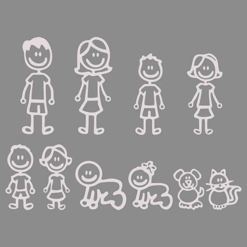 Creative fun family fashion body cartoon personalità creativa protezione solare impermeabile cover scratch car stickers