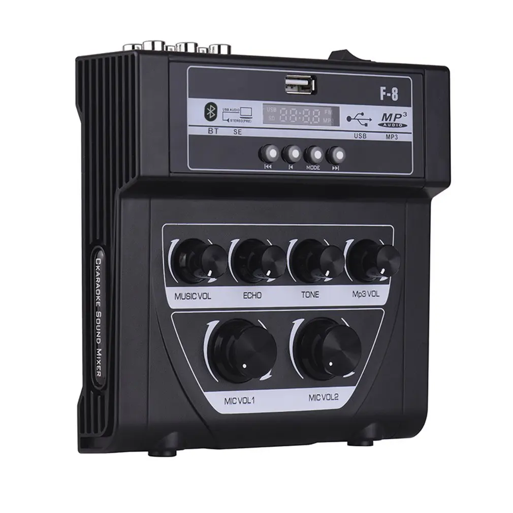 Huishoudelijke Audio Mixer Geluidskaart Mini Karaoke Microfoon Stereo Echo Mixer Ondersteuning Record Sound Mixing Console Usb MP3 Afspelen