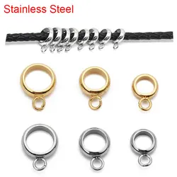 30pcs/lot Gold Color Stainless Steel Pendant Connectors Pinch Bail Clasps For Leather Necklace Bracelet Jewelry Making Findings