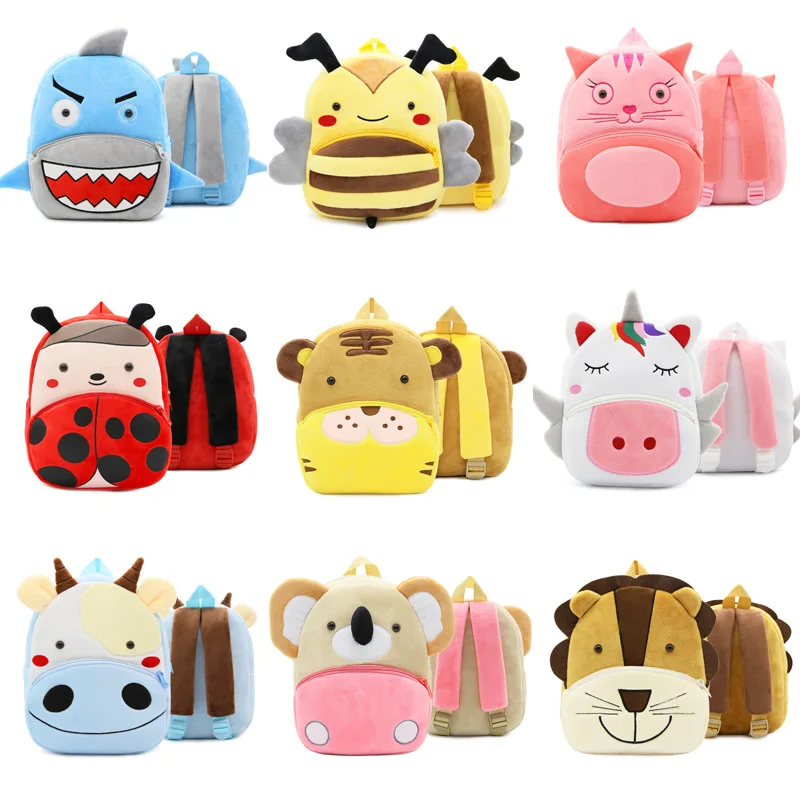 

27 Styles Fashion New Children SchoolBags Plush Cartoon Toy Baby Plush Backpack Boy&Gril Gift For Kids Backpacks