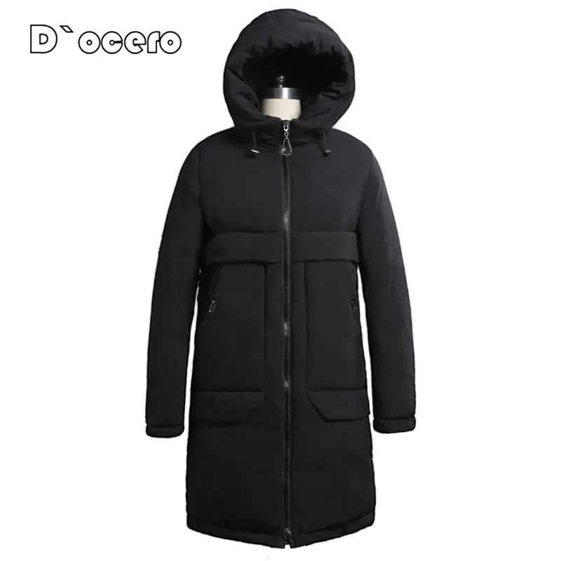 D`OCERO 2022 New Winter Jacket Women Casual Loose Parkas Warm Thick Hooded Coat Windproof Quilted Long Simplee Outerwear