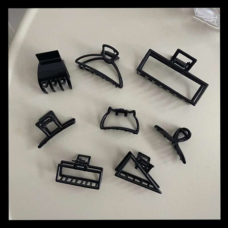 

2021 Multiple Styles Fashion Alloy Geometric Large Black Square Pendant Hairpin Barrettes For Women Girl Accessories Headwear