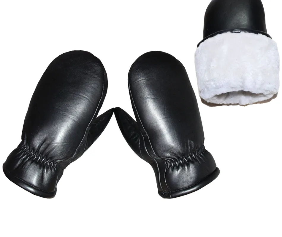 Guantes de piel natural Guantes de piel de oveja para hombres y mujeres Guantes de piel de oveja de lana real Guantes cálidos de invierno para exteriores Guantes de cuero gruesos a prueba de frío Manoplas genuinas 2024