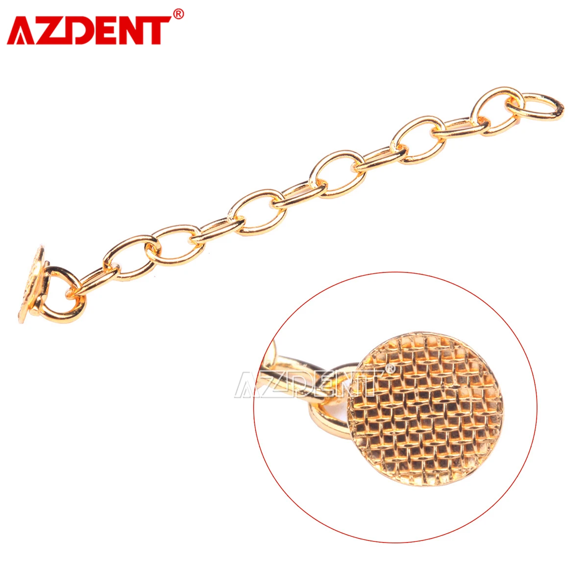 2 Teile/paket AZDENT Dental Kieferorthopädische Traktion Taste Kette Runde Basis Goldene Silber – Detail 12