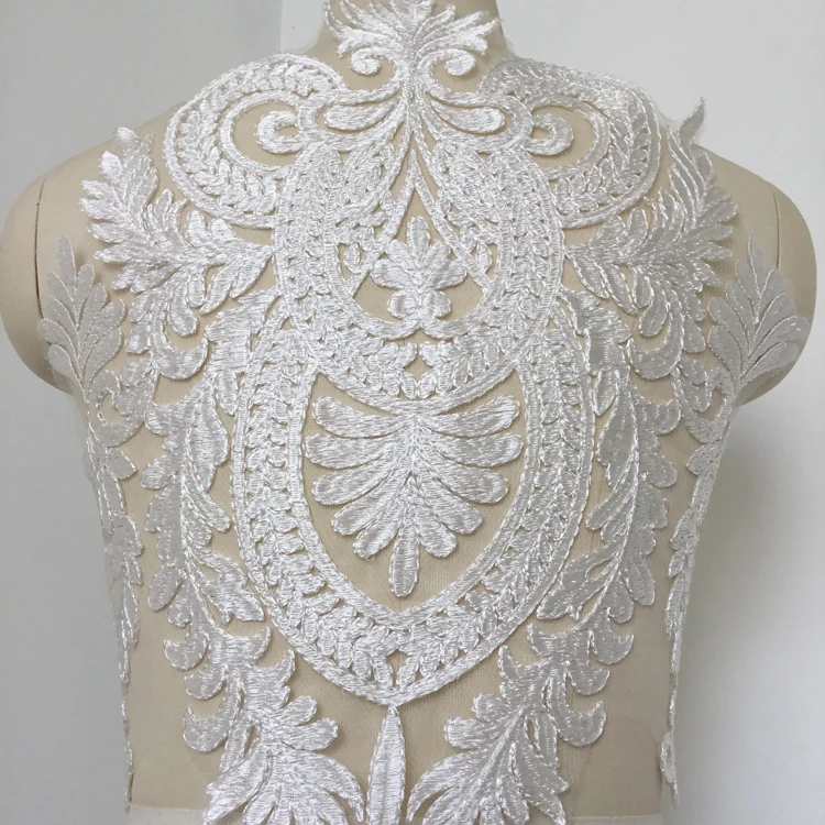 Wholesela   Embroidered  Applique Lace Flower DIY Veil  Applique Medallions Piece For Bridal Dress