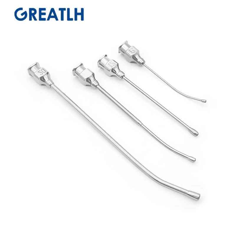 Gastric Applicator Syringe Straight Curved Stainless Steel Elbow Needle Pet Surgery Instruments