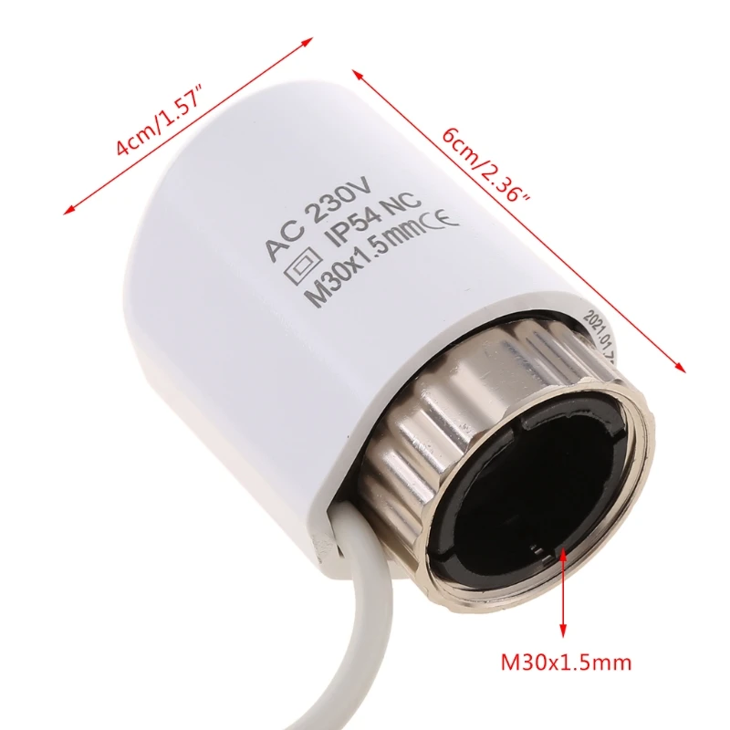 230V Normally Closed NC M30*1.5mm Electric Thermal Actuator IP54 for Underfloor Heating TRV Thermostatic Radiator