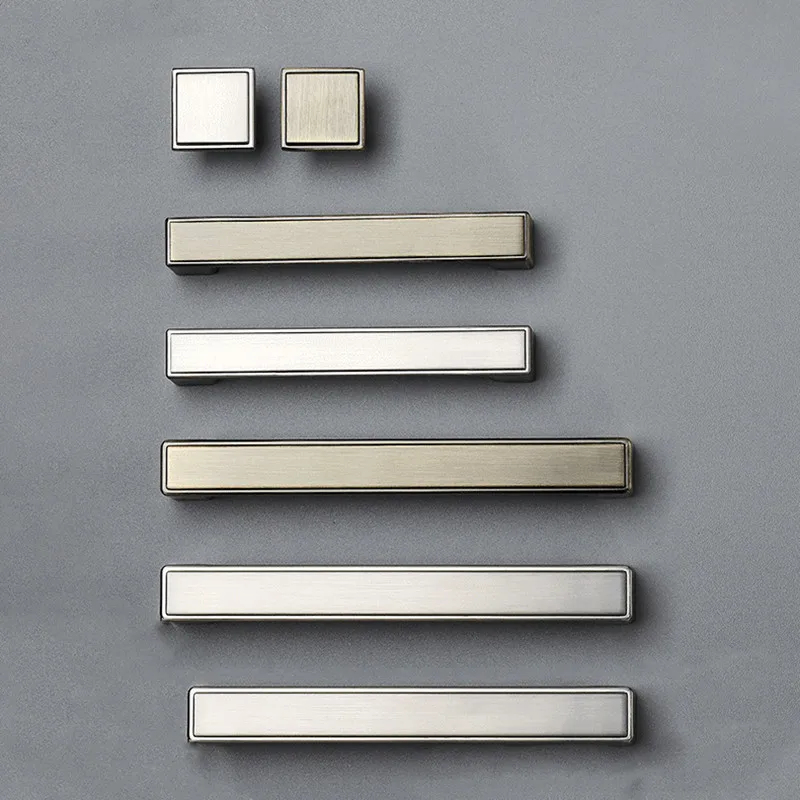 Matte Brushed Zinc Alloy Furniture Door Handle Kitchen Cabinet Handle Green Bronze Wardrobe Drawer Knob Single Hole Decoration