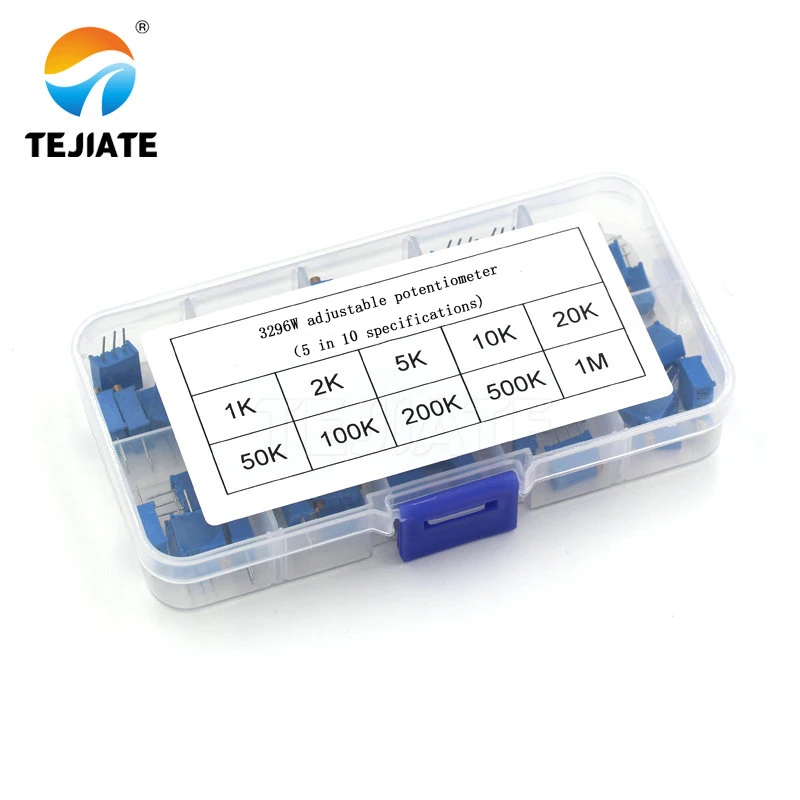 3296W Multiturn Trimpotentiometer Kit High Precision 3296 Variabele Weerstand Met Gratis Doos Elektronische Diy Kit