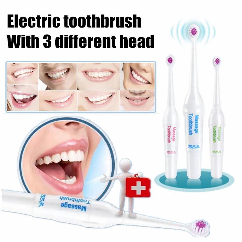 

New Standard Dental Oral Adult and Child Children Acoustic Wave Electric Toothbrush Teethbrush with 3 Different Head Family