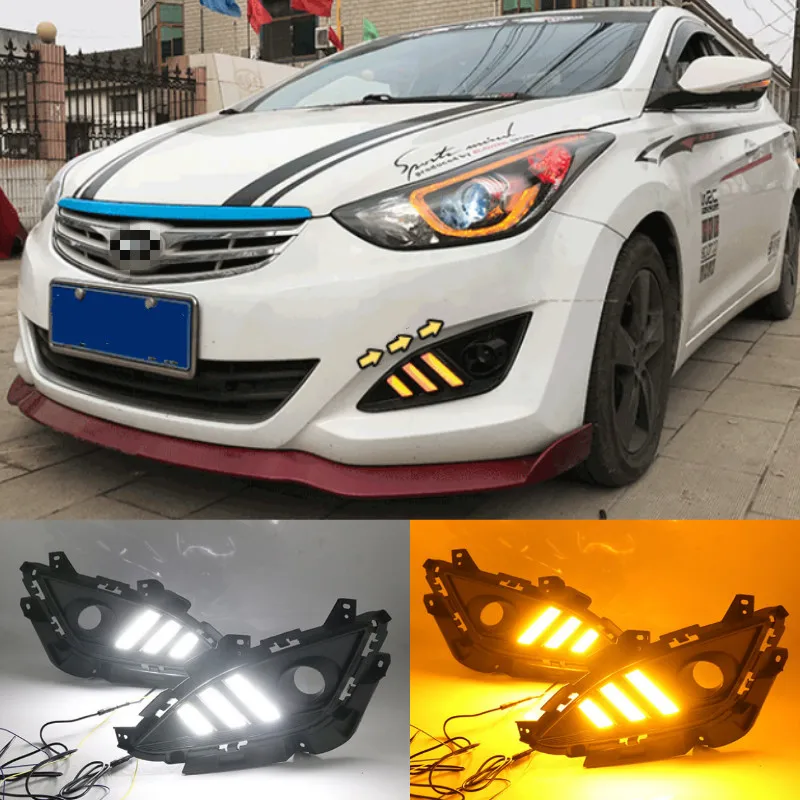 For Hyundai Elantra 2012-2016 LED car DRL Daytime Running Light Daylight Waterproof Signal lamp