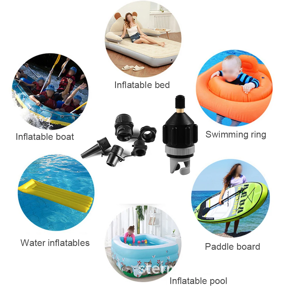 Air Valve Adaptor Tire Compressor Converter Kayak Tender Raft Mattress Airbed Kayak Rowing Boat Air Valve Pump Connector