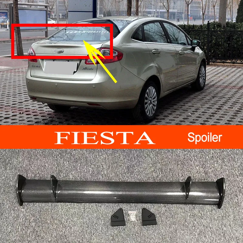 

Fiesta Real Carbon Fiber / FRP GT-style Car-styling Sporty Rear Trunk Wing Spoiler for Ford Fiesta Sedan