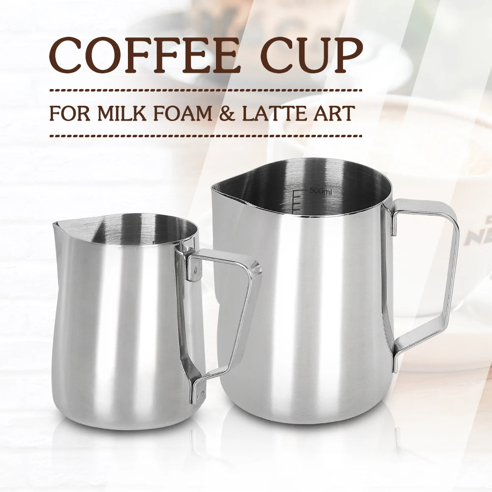 ITOP 350ML/600ML Garland Cup Coffee Milk Frothing Pitcher Pull Flower Cup Stainless Steel Coffee Cup For Milk Foam & Latte Art