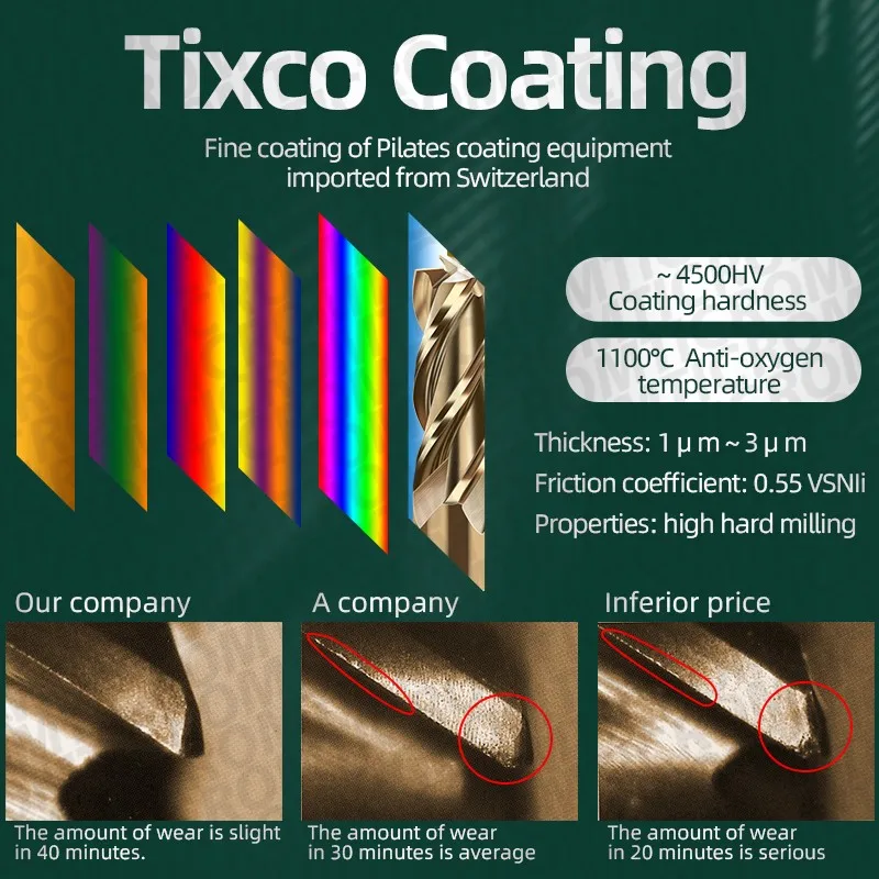 ROMTIC-Revestimento De Liga De Fresagem Kit Cortador, Ferramenta De Aço De Tungstênio, CNC Endmill, Alongar Fresa, HRC58