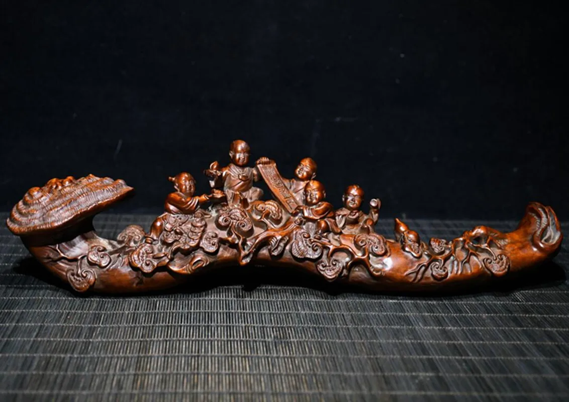 

Archaize seiko Hand-carved boxwood five child ruyi crafts statue