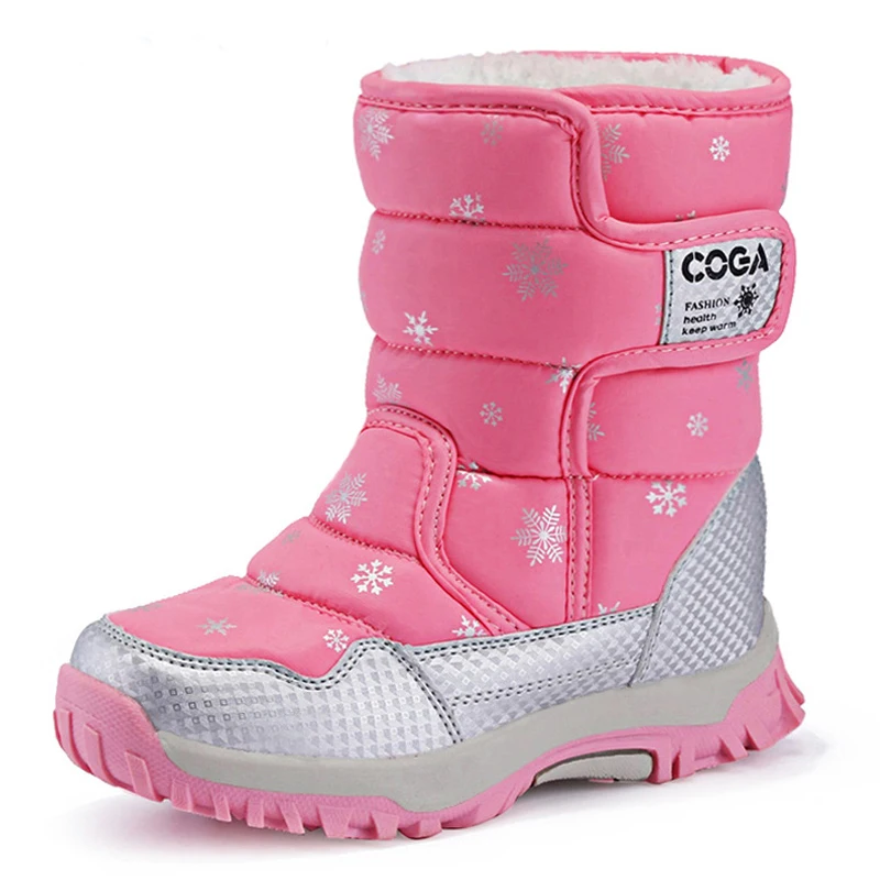 Girls Boots Children Snow Boots Winter For Girls Shoes Fashion Plush Kids Water-Proof Students Sneakers Warm Children Boots