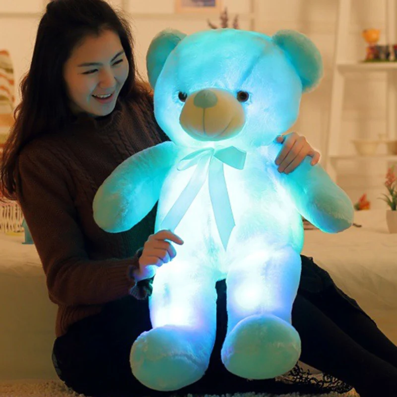 LED Bear Plush Toy Stuffed Animal Light up Glowing Toy for Kids Adult  DIN889