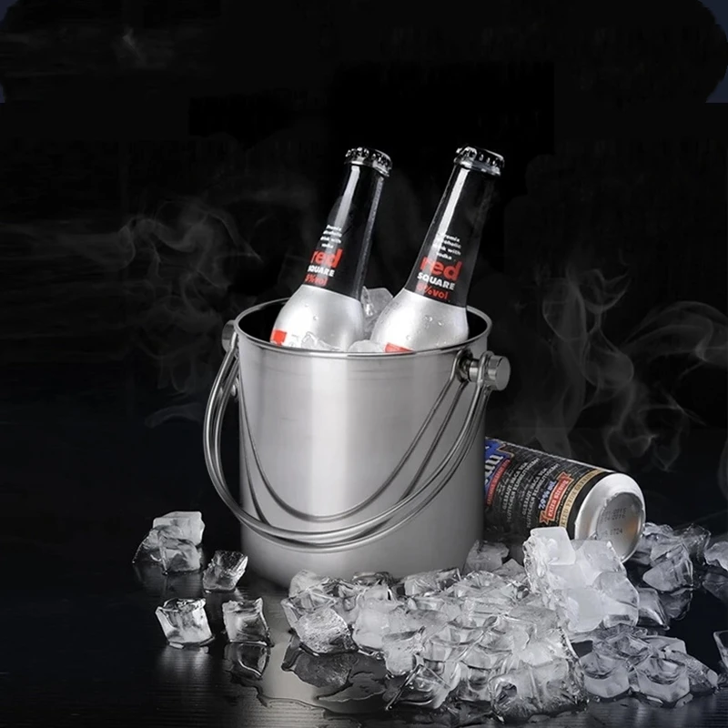 

1.2L Stainless Steel Ice Bucket Wine Champagne with Strainer & Ice Tong Bar Tool