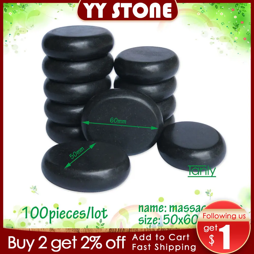 wholesale 100pcs/lot massage body hot stone size 5x6cm