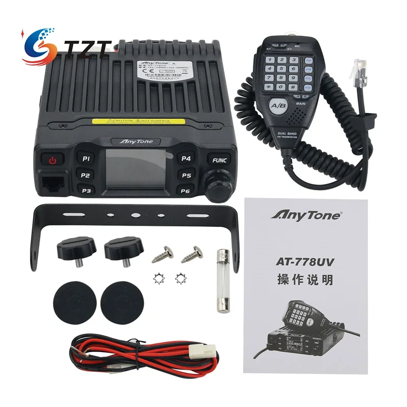 TZT AnyTone AT-778UV Dual Band Transceiver Mini Mobile Radio 25W Amateur Radio Walkie Talkie 10KM