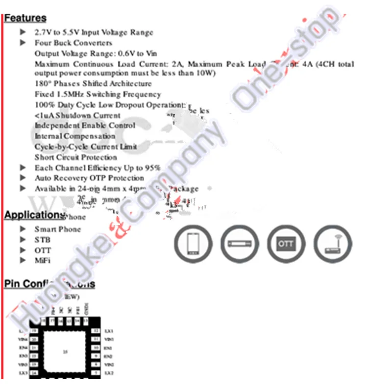 10pcs/lot EA3059 EA3059C QFN24 EA3059QDR EA3036 EA3036C Four-way power management chip