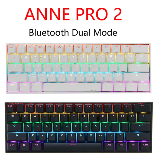 Anne pro 2-メカニカルゲーミングキーボード,60% オリジナル,rgb,バックライト付き,有線/無線,Bluetooth  5.0,タイプC,完全キー,プログラム可能 - AliExpress