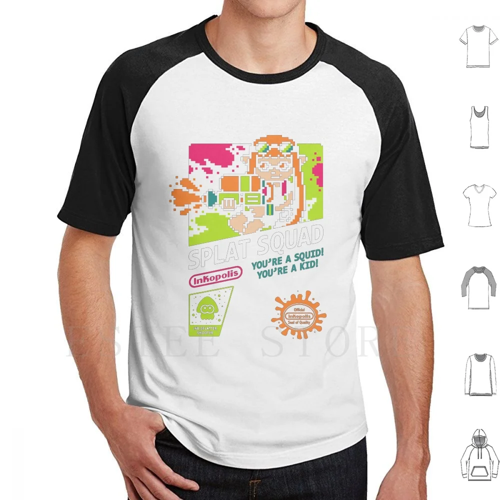 Splat Squad T Shirt Print Cotton Splatoon Inkling Squid Kid Wii U Pixel Nes 8bit Retro Drew Wise