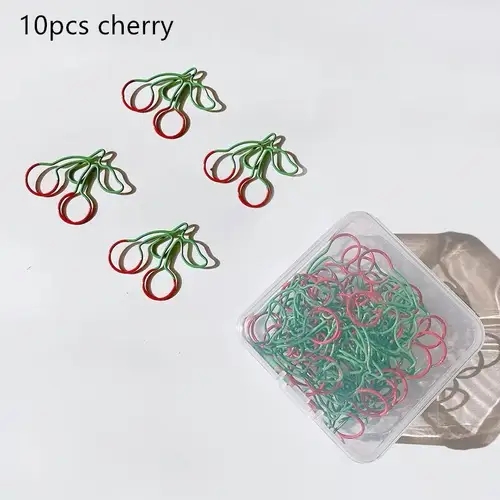 MINKYS Kawaii 10pcs/lot Strawberry Lemon Carrot Metal Paper Clip Christmas Song Decorative Bookmark Binder Clips Stationery - Image 17