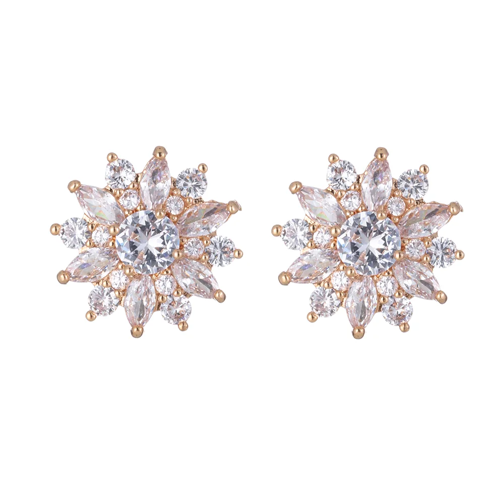 Bettyue New Fashion Ingenious Snowflake Shape Earring Noble Zirconia Decoration For Women&Girls Charming Jewelry