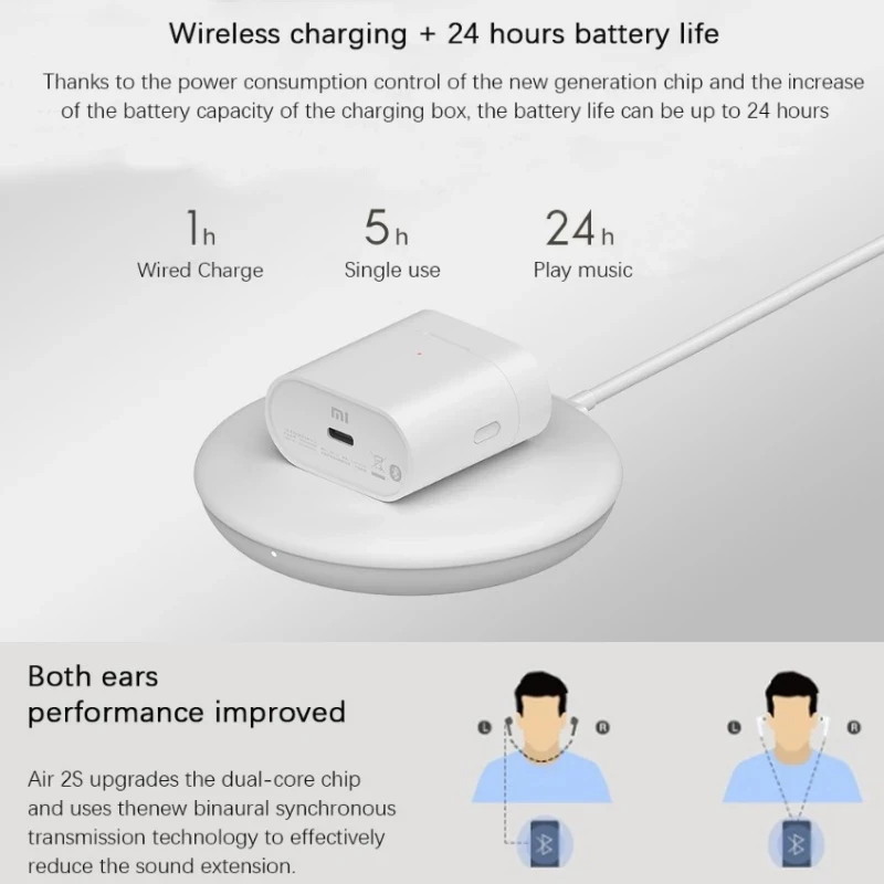 Chính Hãng Xiaomi Mi Thật Tai Nghe Nhét Tai Không Dây 2S Airdots Pro Air 2S TWS Game Tai Nghe Bluetooth Thể Thao ANC Thấp độ Trễ Stereo Denoise