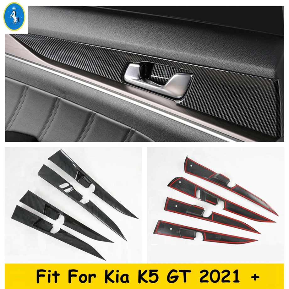 

Carbon Fiber Look Inner Door Armrest Window Lift Button Control Panel Cover Trim For KIA Optima / K5 GT 2020 - 2022 Interior Kit