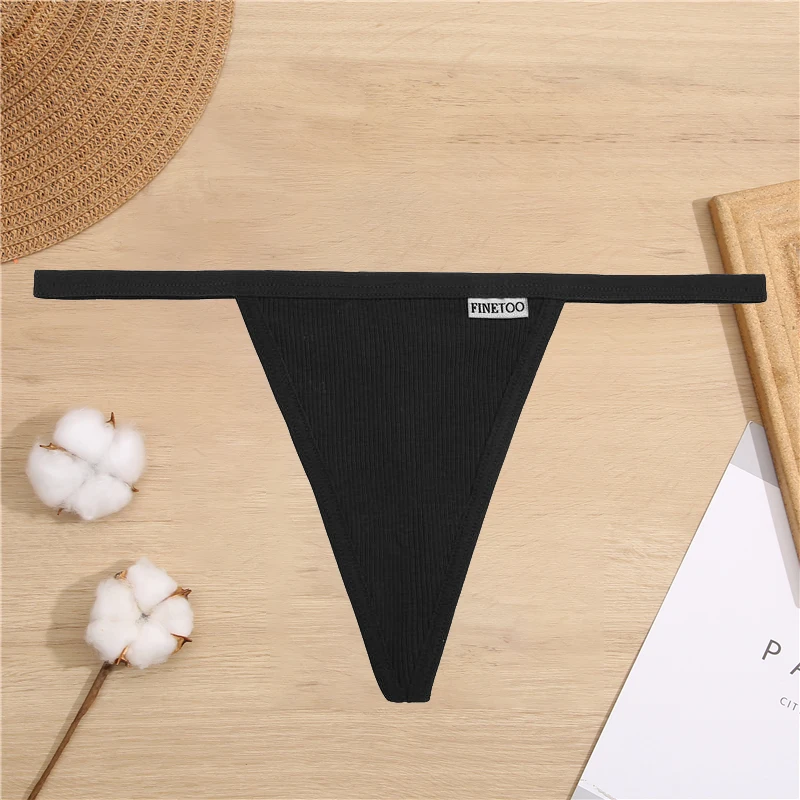 FINETOO Frauen Sexy Baumwolle Niedrige Taille Höschen Tangas Weibliche Unterwäsche T-Back G-String Damen Slip Mädchen M-XL Bikini Dessous