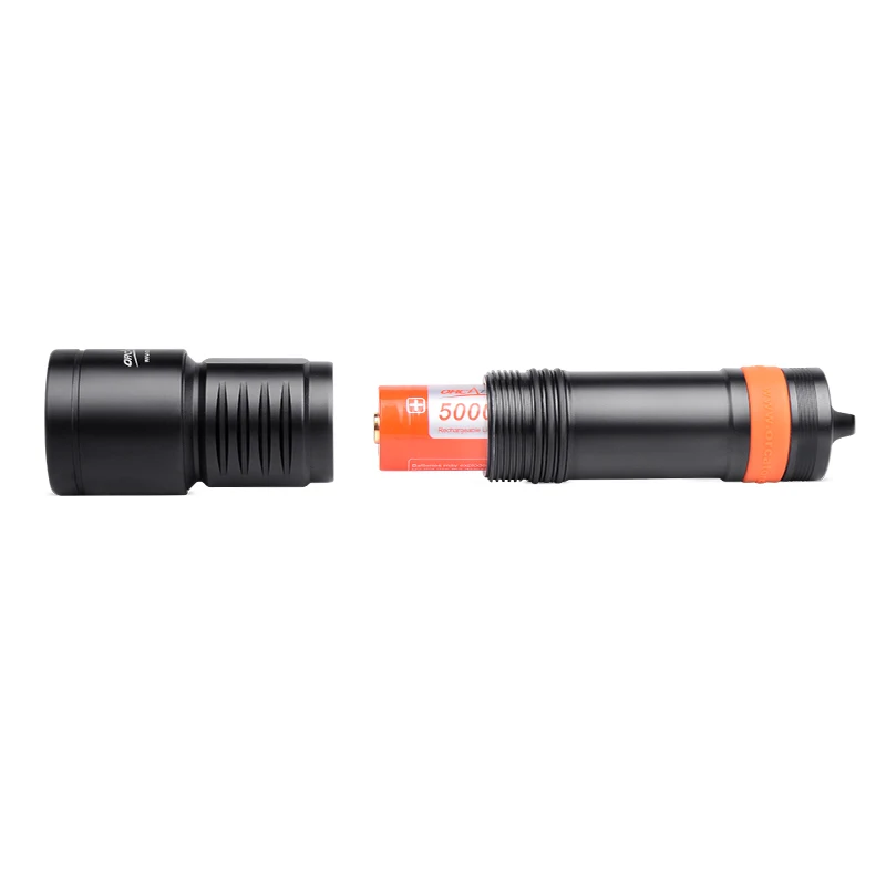 ORCA D700 Scuba Diving Torch 1700-Lumen Luminus LED Diving Flashlight Underwater 150-Meter Waterproof 6° Beam Angle Night Dive