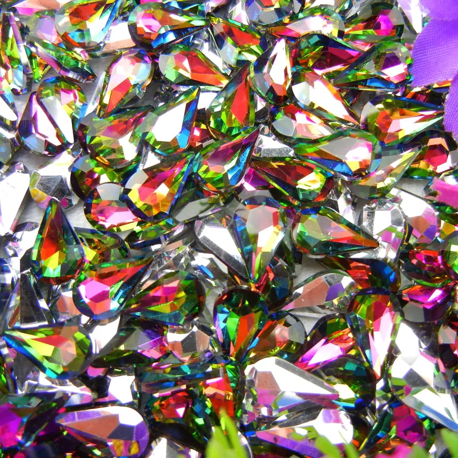 AB Farben 3*6mm 6*10mm 8*13mm Tropfenförmige Glas-Kristalle Strass zum Aufkleben Ornament DIY Verzierung – Detail 5