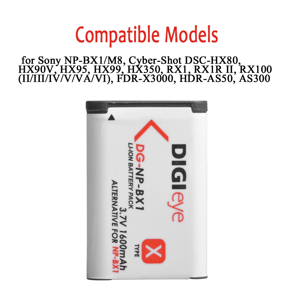 1600mAh NP-BX1 NPBX1 Battery OR LED Dual Charger For Sony FDR-X3000R RX100 RX100 M7 M6 AS300 HX400 HX60 WX350 AS300V