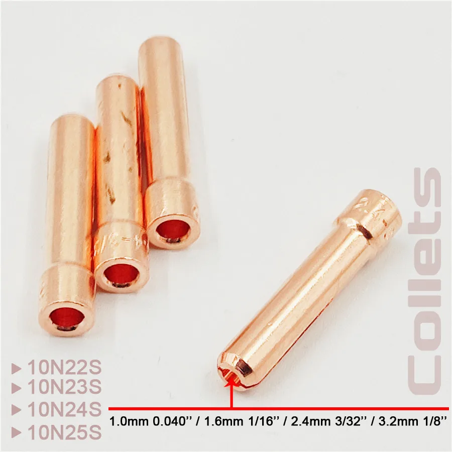 49Pcs TIG Welding Torch Durable Practical Accessories Stubby Gas Lens Tig #10 Glass Cup Collet Tips For WP17 WP18 WP26