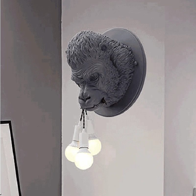 

Nordic Wall Lamp Living Room Study Bedroom Coffee Restaurant Clothing Haircut Hot Pot Shop Orangutan Home Decoration Wall Lamp