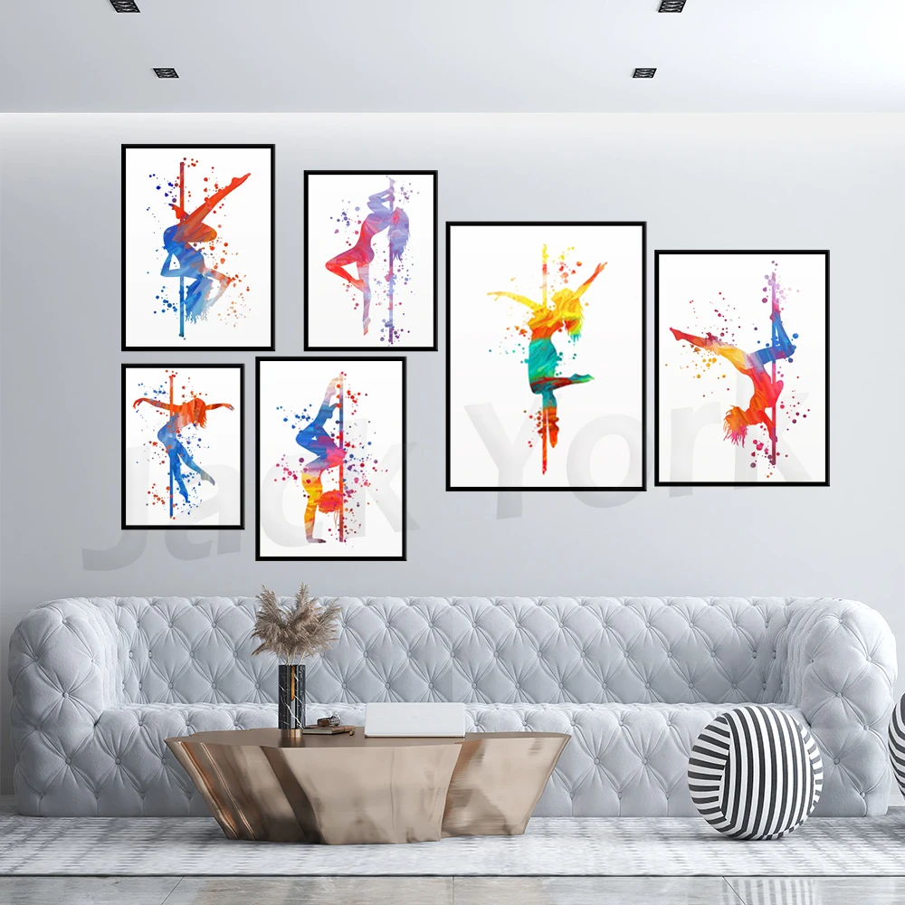 Pole dancer print, Pole woman art, Dance studio art print, Pole dancing gift, Dance sport art, Printable dance girl