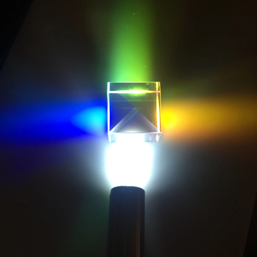 Dichroic Glass Cube Prism12.7mm Optical Color Prisms Laser Cube for Decorating Birthday Gift Rainbow Glass Beam Combiner
