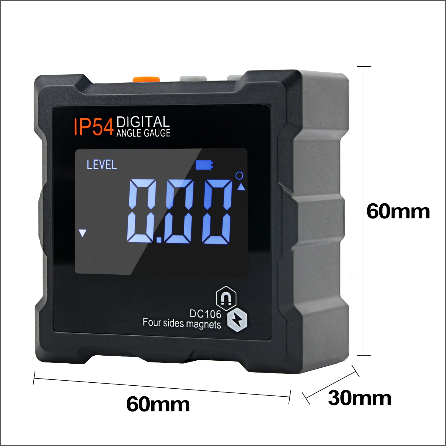 Inclinometro digitale RZ inclinometro Mini misura 360 ° con goniometro smussato universale elettronico a Base magnetica a quattro lati